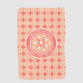 Serviette De Golf Pickleball Pro Sports Peach Drôle Citation et nom (Devant)