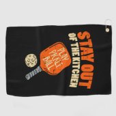 Serviette De Golf Pickleball - Restez Hors De La Cuisine (Horizontal)