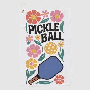 Serviette De Golf Pickleball Retro Floral Paddle Sports