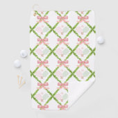 Serviette De Golf Pickleball rose Preppy (En situation)