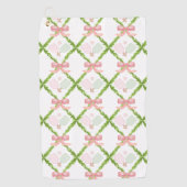 Serviette De Golf Pickleball rose Preppy (Devant)