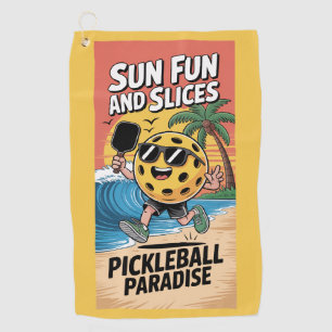 Serviette De Golf Pickleball Sun Fun Et Slices Drôle Vacances