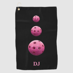 Serviette De Golf Pickleballs Initials roses Sweet Towers
