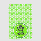 Serviette De Golf Pickleballs Vert Blanc Mon Autre Boule Est Un Pick (Devant)