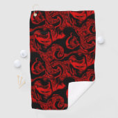 Serviette De Golf Pièces en spirale rouge très tachées sur arrière - (En situation)