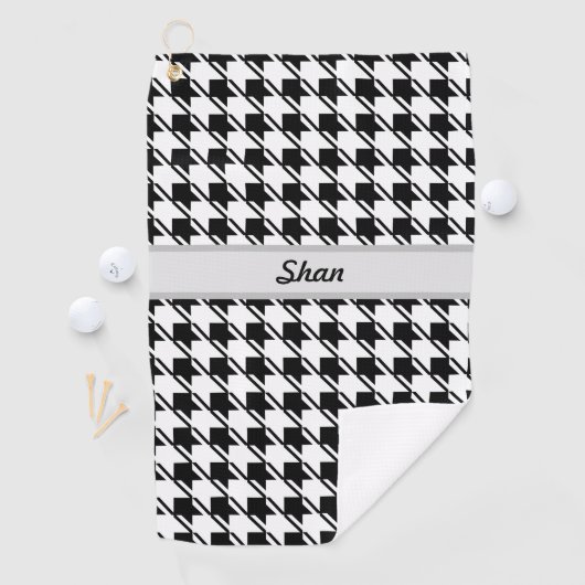 Serviette De Golf Pied de fond noir blanc (En situation)