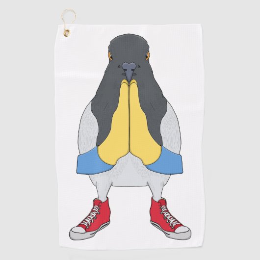 Serviette De Golf Pigeon avec chaussures (Devant)