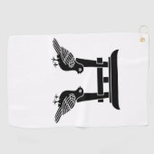 Serviette De Golf Pigeons face aux Torii (Horizontal)