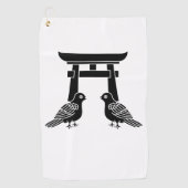 Serviette De Golf Pigeons face aux Torii (Devant)