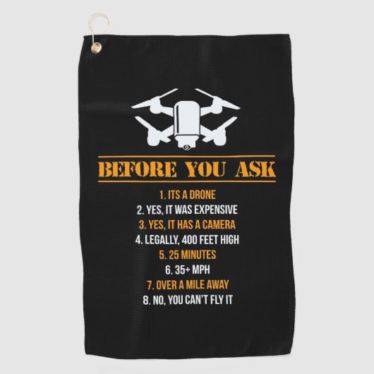 Serviette De Golf Pilote de Before You Ask (Devant)