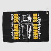Serviette De Golf Pilote de bus retraité (Horizontal)