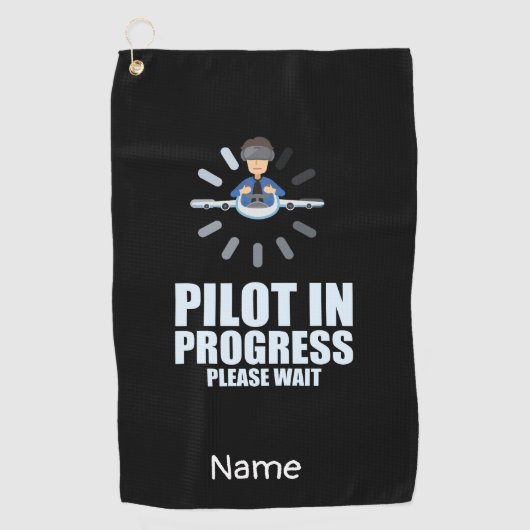 Serviette De Golf Pilote en cours pour le futur pilote étudiant (Devant)