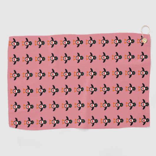 Serviette De Golf Pingouin Coeur mignon (Horizontal)