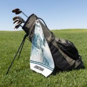 Serviette De Golf Pingouins aquarelle joueuse (Vert)