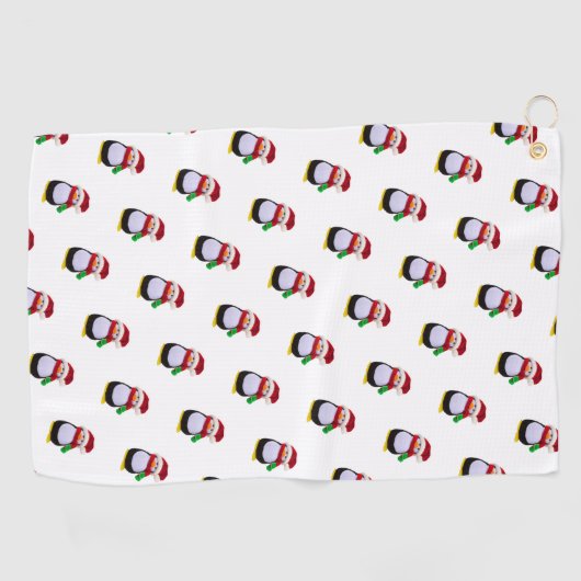 Serviette De Golf Pingouins de Noël (Horizontal)