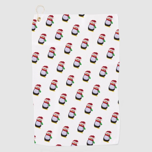 Serviette De Golf Pingouins de Noël (Devant)
