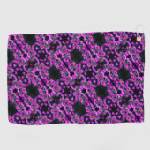 Serviette De Golf Pink Autumn Aster Flowers Abstrait Art Motif (Horizontal)