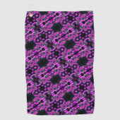 Serviette De Golf Pink Autumn Aster Flowers Abstrait Art Motif (Devant)