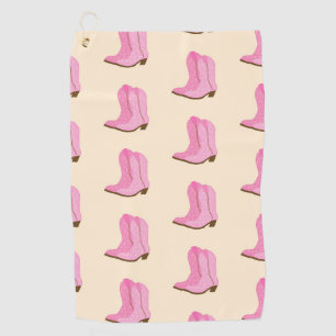 Serviette De Golf Pink Cowgirl Cowboy Boots Country Texas Ranch