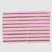 Serviette De Golf Pink Green Stripes (Horizontal)