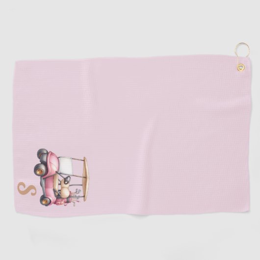 Serviette De Golf Pink Monogram Personalized Design Custom Gift (Horizontal)