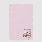 Serviette De Golf Pink Monogram Personalized Design Custom Gift (Devant)