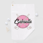 Serviette De Golf Pink Personalized Golf Monogram  (En situation)