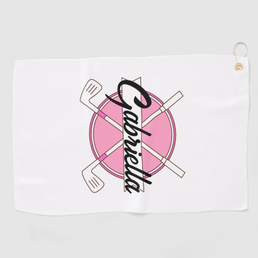 Serviette De Golf Pink Personalized Golf Monogram  (Horizontal)