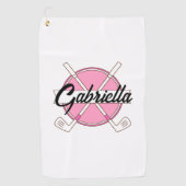 Serviette De Golf Pink Personalized Golf Monogram  (Devant)