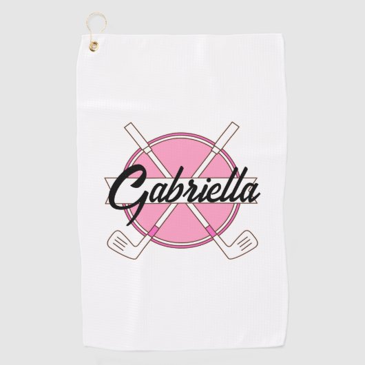 Serviette De Golf Pink Personalized Golf Monogram  (Devant)
