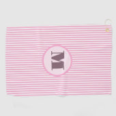 Serviette De Golf Pink preppy strié personnalisées monogramme dames (Horizontal)