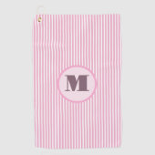 Serviette De Golf Pink preppy strié personnalisées monogramme dames (Devant)