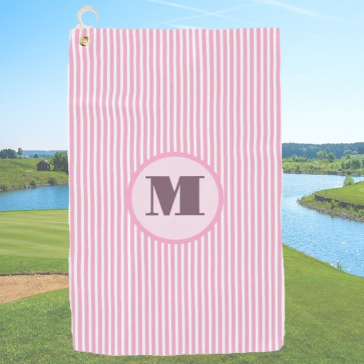 Serviette De Golf Pink preppy strié personnalisées monogramme dames
