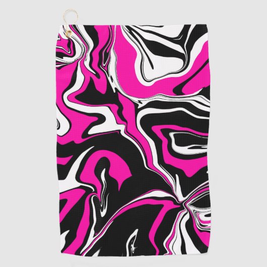 Serviette De Golf Pink Zebra Melt (Devant)
