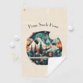 Serviette De Golf Pins nordiques & Pics, coutume (En situation)