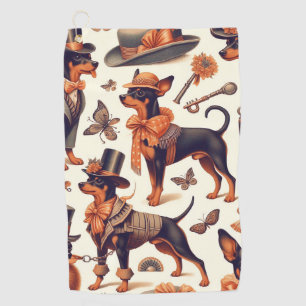 Serviette De Golf Pinscher sans fil vintage