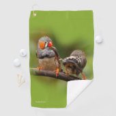 Serviette De Golf Pinsons zébrés effrontés oiseaux chanteurs sur une (En situation)