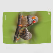 Serviette De Golf Pinsons zébrés effrontés oiseaux chanteurs sur une (Horizontal)