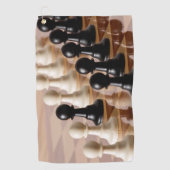 Serviette De Golf Pions sur le tableau d'échecs (Devant)