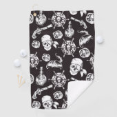 Serviette De Golf Pirate crâne noir blanc motif (En situation)