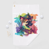 Serviette De Golf Pirate de chien berger allemand (En situation)