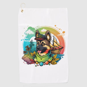 Serviette De Golf Pirate de chien berger allemand