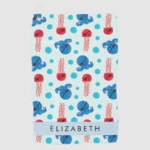 Serviette De Golf Pirate Octopus, Pirate Jellfish, Mer, Votre Nom (Devant)