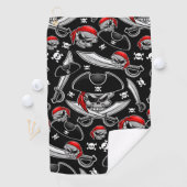 Serviette De Golf Pirate Skull avec Sabres croisés (En situation)