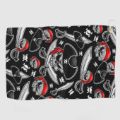 Serviette De Golf Pirate Skull avec Sabres croisés (Horizontal)