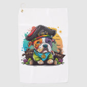 Serviette De Golf Pit Bull Dog Pirate (Devant)