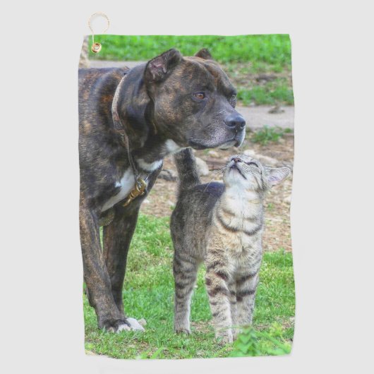 Serviette De Golf Pit Bull et Cat (Devant)