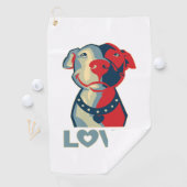 Serviette De Golf Pitbull - AMOUR (En situation)
