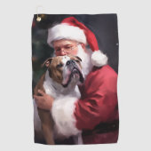 Serviette De Golf Pitbull avec Noël Festif du Père Noël (Devant)