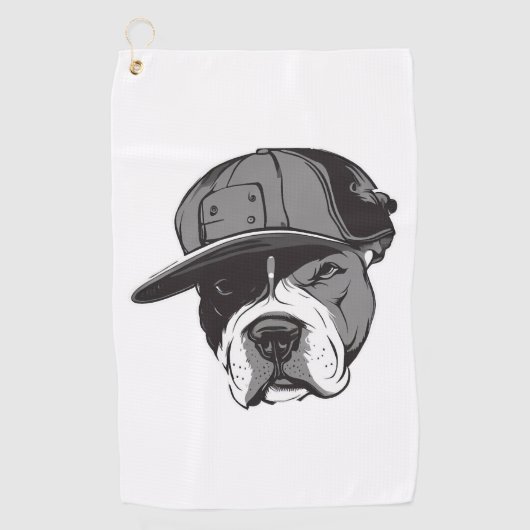 Serviette De Golf Pitbull Gangster (Devant)